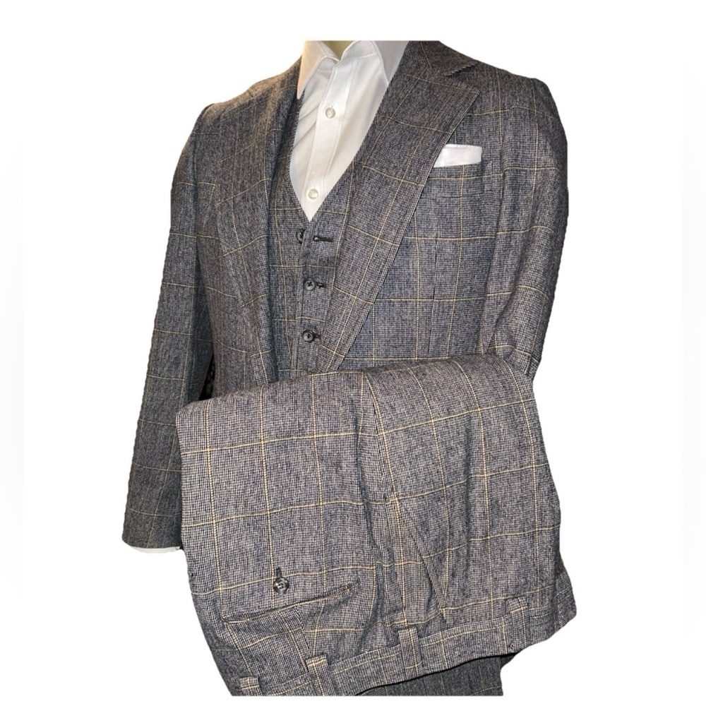Original Vintage 70s 3 PC Suit by Maurice Julian Size 38 L pant 30W 32 L